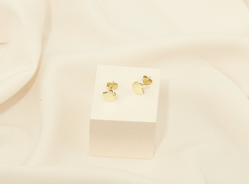 Tiny Middle Finger Earrings, Sterling Silver Middle Finger Jewelry, Fuck You Stud Earrings, Funny Fuck Jewelry, Gold Hand Earrings