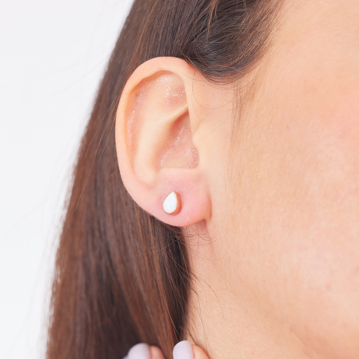 14k Gold Real Opal Teardrop Wedding Stud Earrings, Dainty Real White Opal Earrings • Perfect Minimalist Earrings Gifts by NecklaceDreamWorld