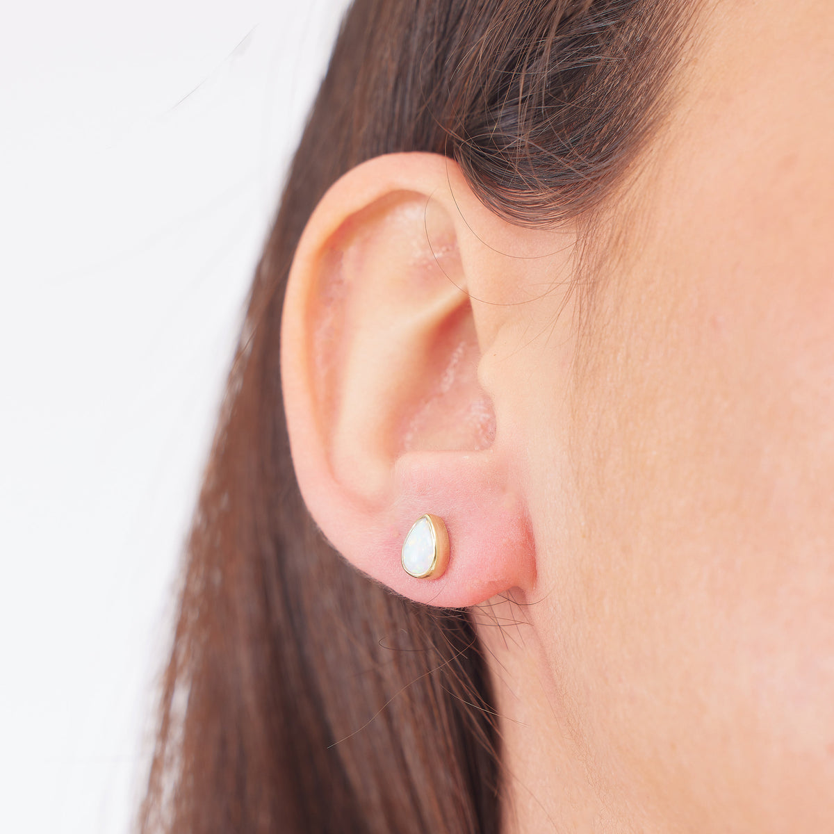 14k Gold Real Opal Teardrop Wedding Stud Earrings, Dainty Real White Opal Earrings • Perfect Minimalist Earrings Gifts by NecklaceDreamWorld