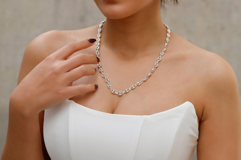 Chunky Chain Necklace for Women in 14K Gold, Sterling Silver and Roe by Necklace Dream World,