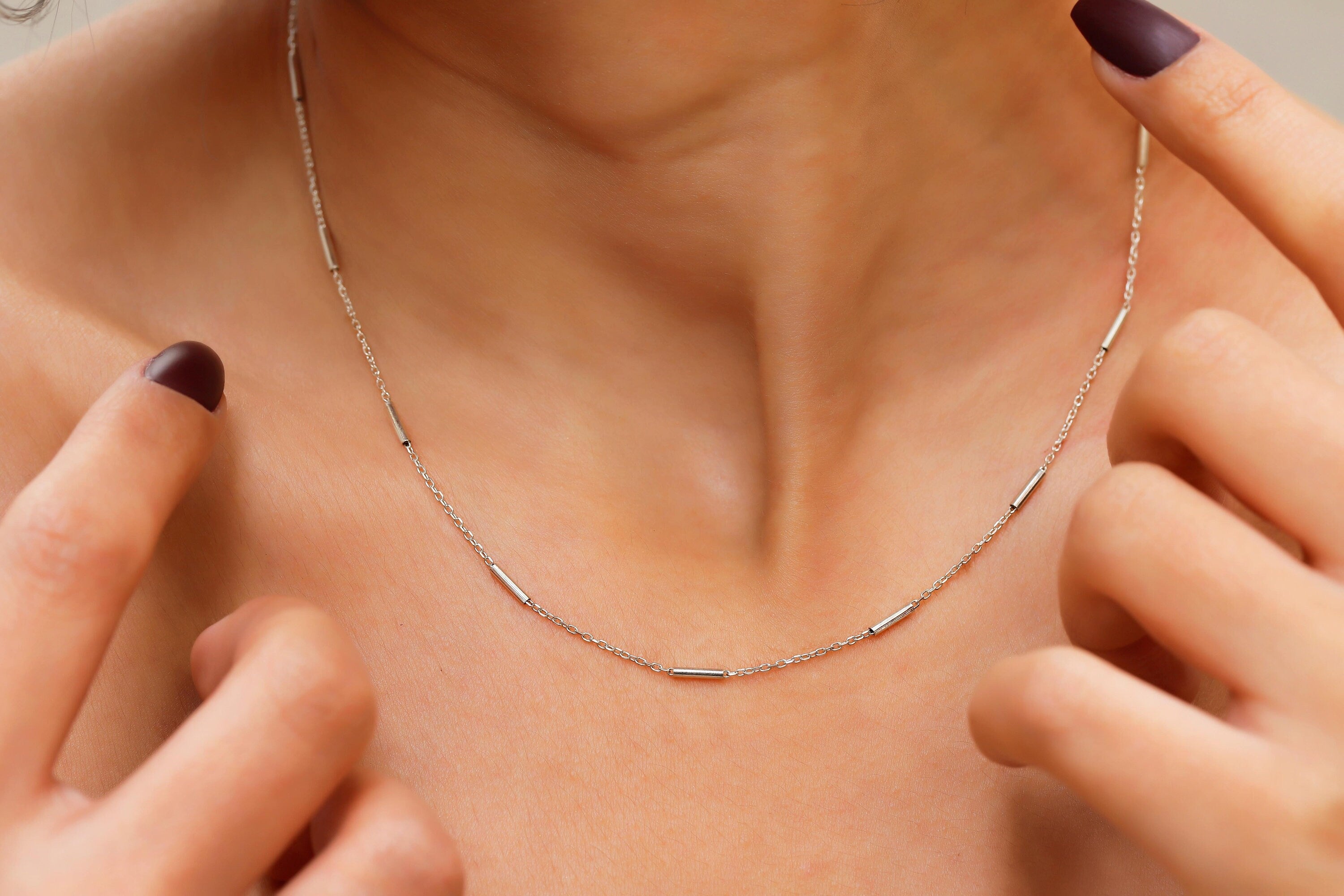 Rose gold deals filled chain