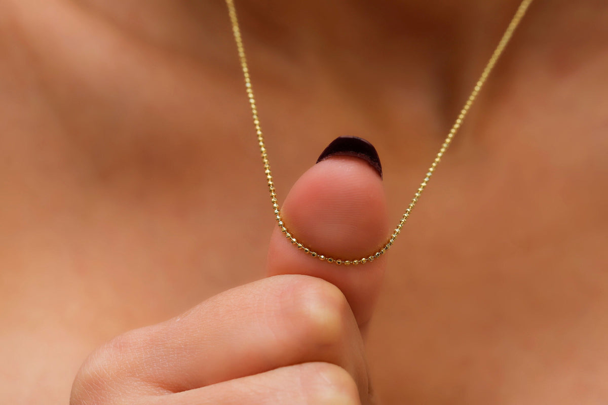 Delicate Ball Chain Choker Necklaces for Women, 14K Gold Everyday Chain Jewelry by NecklaceDreamWorld