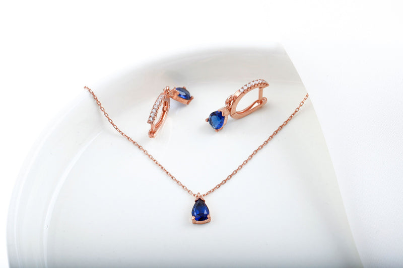 Handmade Jewelry Set For Women, Wedding Diamond Earrings and Necklace Set by NecklaceDreamWorld, Permanent Jewelry in Gold, Silver and Rose