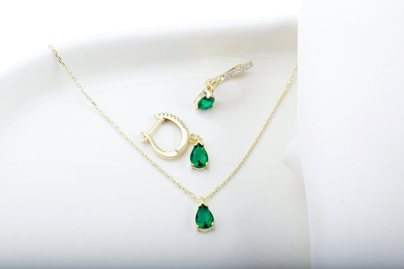 Handmade Jewelry Set For Women, Wedding Diamond Earrings and Necklace Set by NecklaceDreamWorld, Permanent Jewelry in Gold, Silver and Rose
