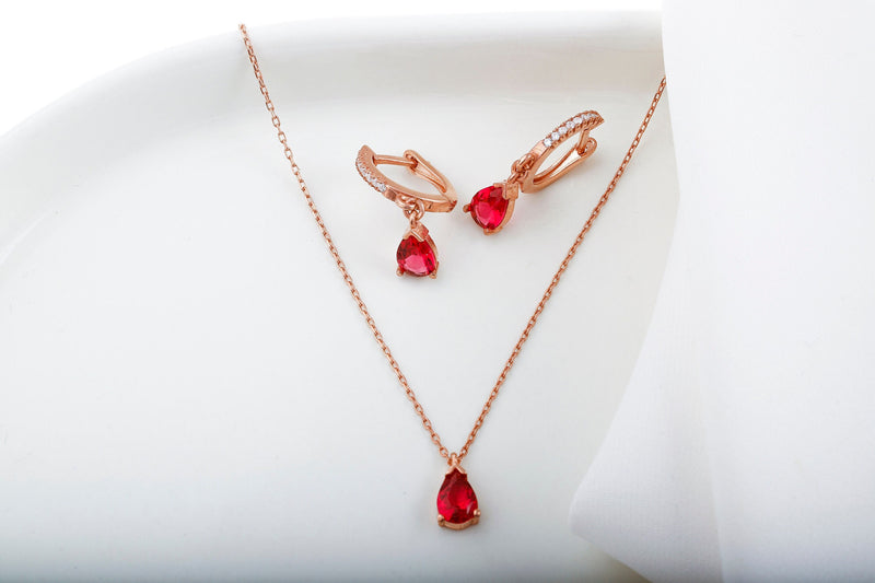 Handmade Jewelry Set For Women, Wedding Diamond Earrings and Necklace Set by NecklaceDreamWorld, Permanent Jewelry in Gold, Silver and Rose