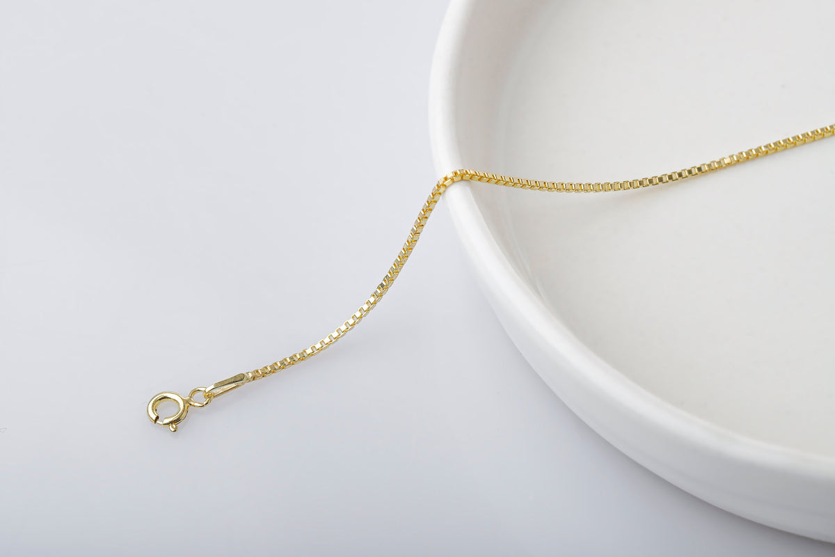 Dainty Layered Necklace Silver, Gold Box Chain Necklace, Silver Box Chain 1mm, Ships Next Day Rose Gold Jewelry by NecklaceDreamWorld