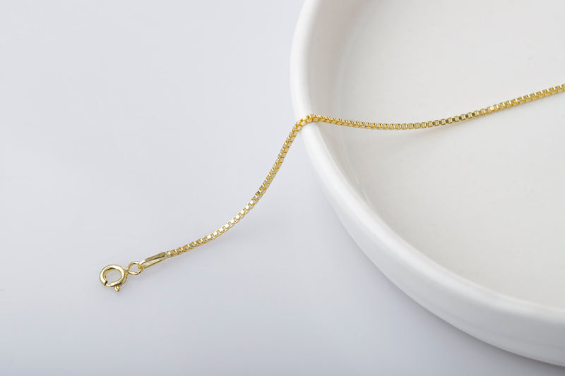 Dainty Layered Necklace Silver, Gold Box Chain Necklace, Silver Box Chain 1mm, Ships Next Day Rose Gold Jewelry by NecklaceDreamWorld