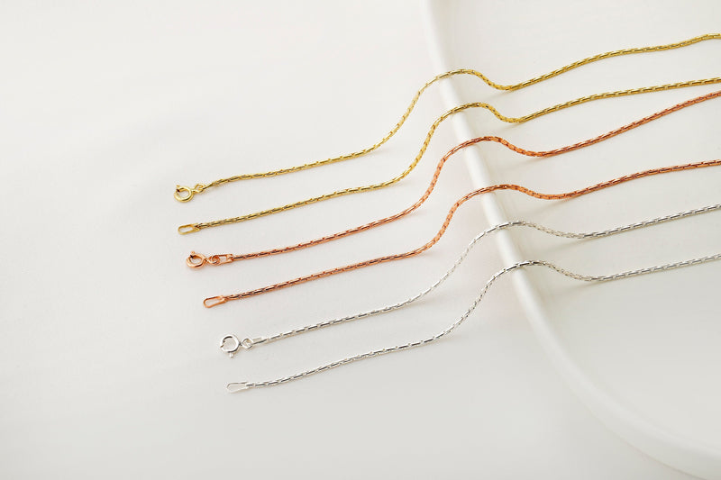 14K Gold Serpentine Chain Necklace, Everyday Choker Necklace by NecklaceDreamWorld