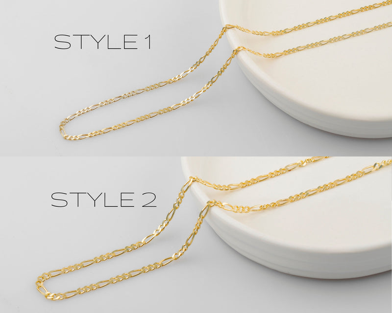 Figaro Chain Necklace in 14K Gold, Sterling Silver and Rose • Everyday Chain Jewelry by NecklaceDreamWrold • Perfect Uniqeu Gifts