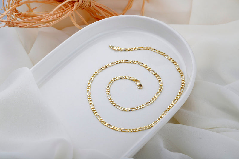 Figaro Chain Necklace in 14K Gold, Sterling Silver and Rose • Everyday Chain Jewelry by NecklaceDreamWrold • Perfect Uniqeu Gifts
