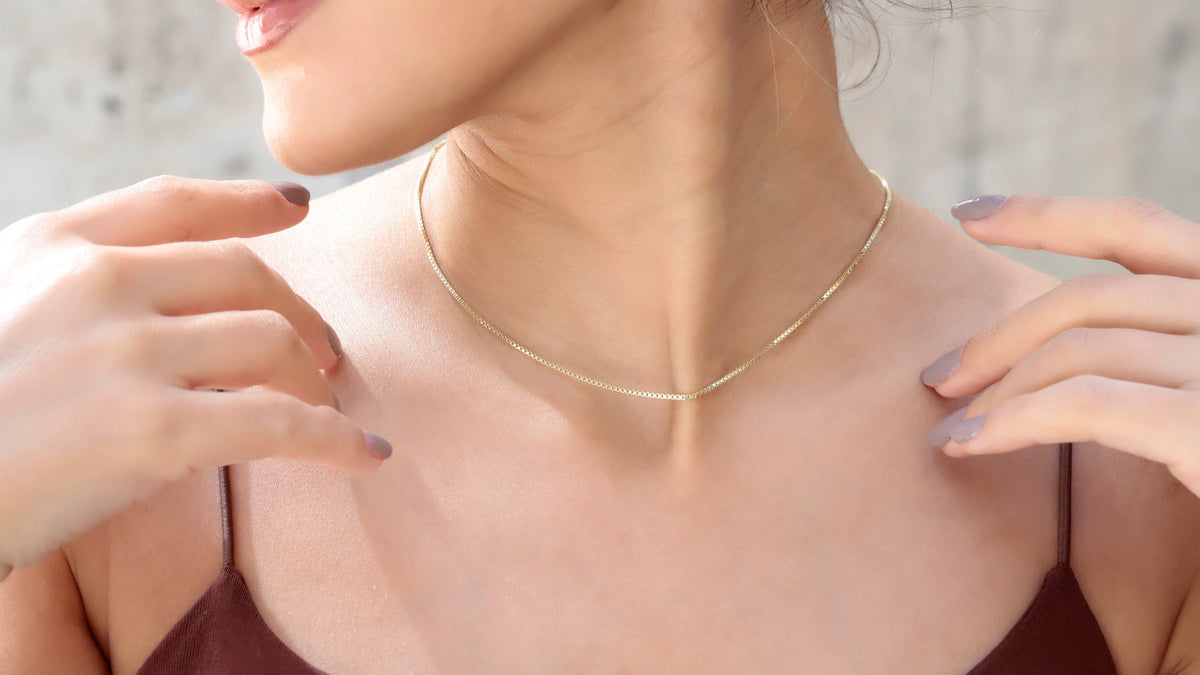 Dainty Layered Necklace Silver, Gold Box Chain Necklace, Silver Box Chain 1mm, Ships Next Day Rose Gold Jewelry by NecklaceDreamWorld