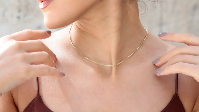 Dainty Layered Necklace Silver, Gold Box Chain Necklace, Silver Box Chain 1mm, Ships Next Day Rose Gold Jewelry by NecklaceDreamWorld