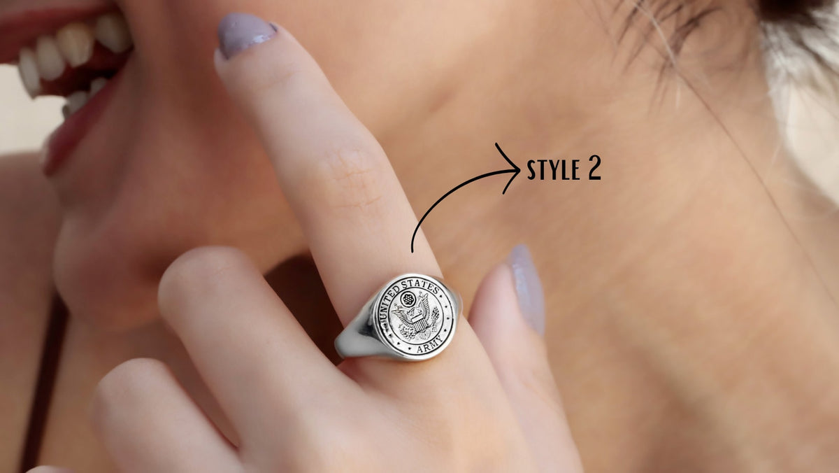 United States Army, Air Force Logo Rings for Men and Women, High Quality 925 Sterling Silver, Gold and Rose Gold Everyday Rings Gifts
