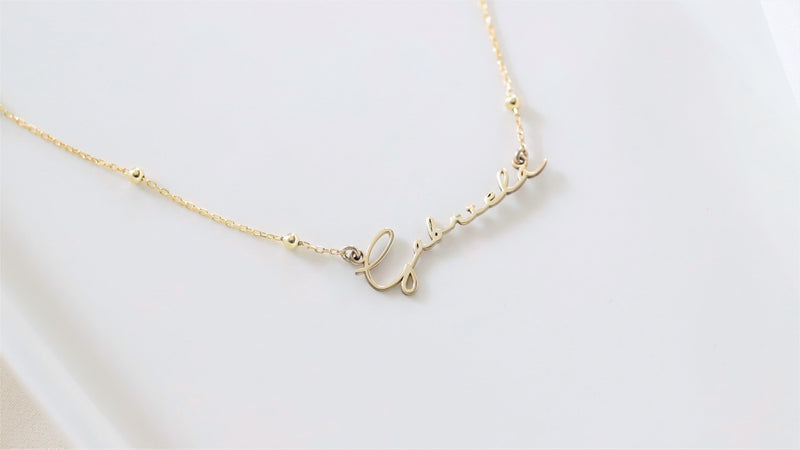 Beaded Satellite Chain Layering Name Necklace 10K Gold filled by NecklaceDreamWorld, Everyday Jewelry for your loved ones, Perfect Gifts
