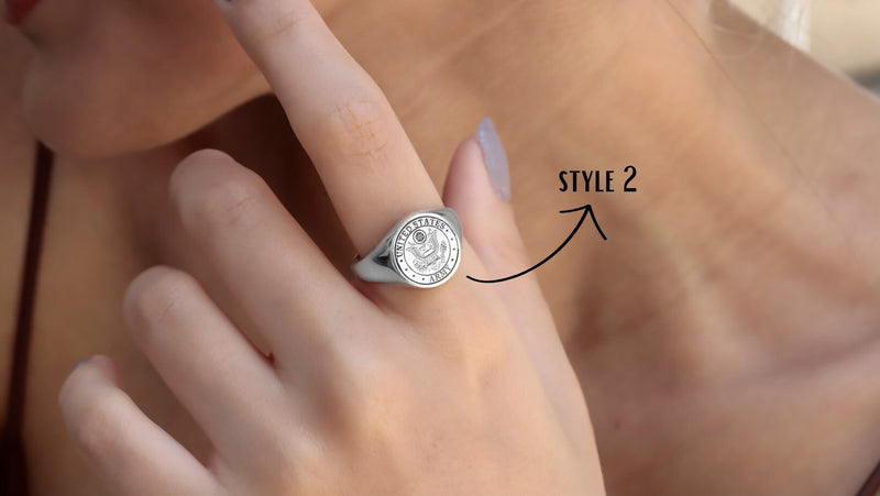 United States Army, Air Force Logo Rings for Men and Women, High Quality 925 Sterling Silver, Gold and Rose Gold Everyday Rings Gifts