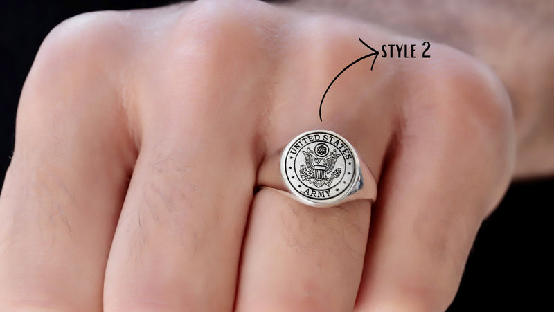 United States Army, Air Force Logo Rings for Men and Women, High Quality 925 Sterling Silver, Gold and Rose Gold Everyday Rings Gifts