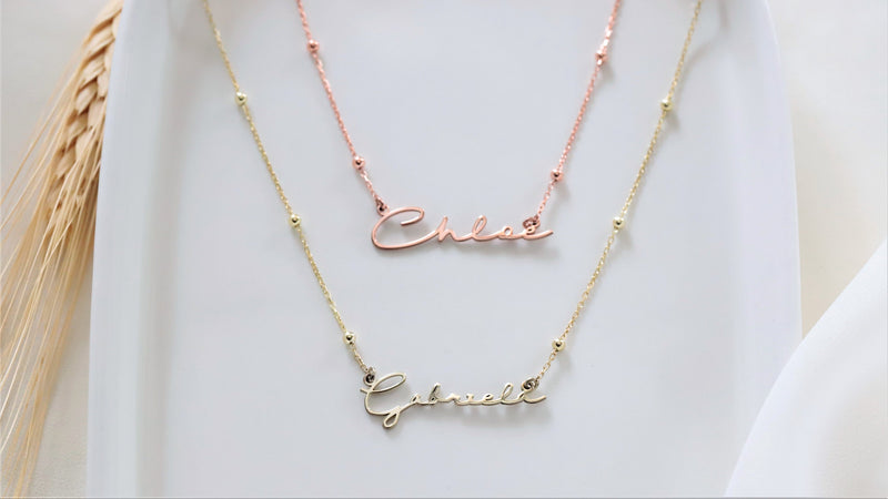 Beaded Satellite Chain Layering Name Necklace 10K Gold filled by NecklaceDreamWorld, Everyday Jewelry for your loved ones, Perfect Gifts