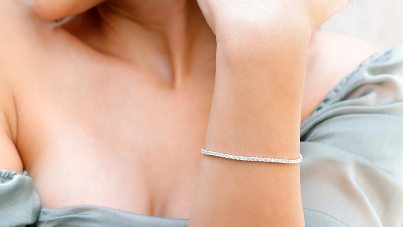 925 Sterling Silver Tennis Bracelets, Couples Bracelet, Dainty Diamond Bracelet, Wedding Jewelry, Bracelets for Women, Bridesmaid Gift